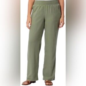 NWT Briggs Women's Linen Blend Pants, Green, XXL